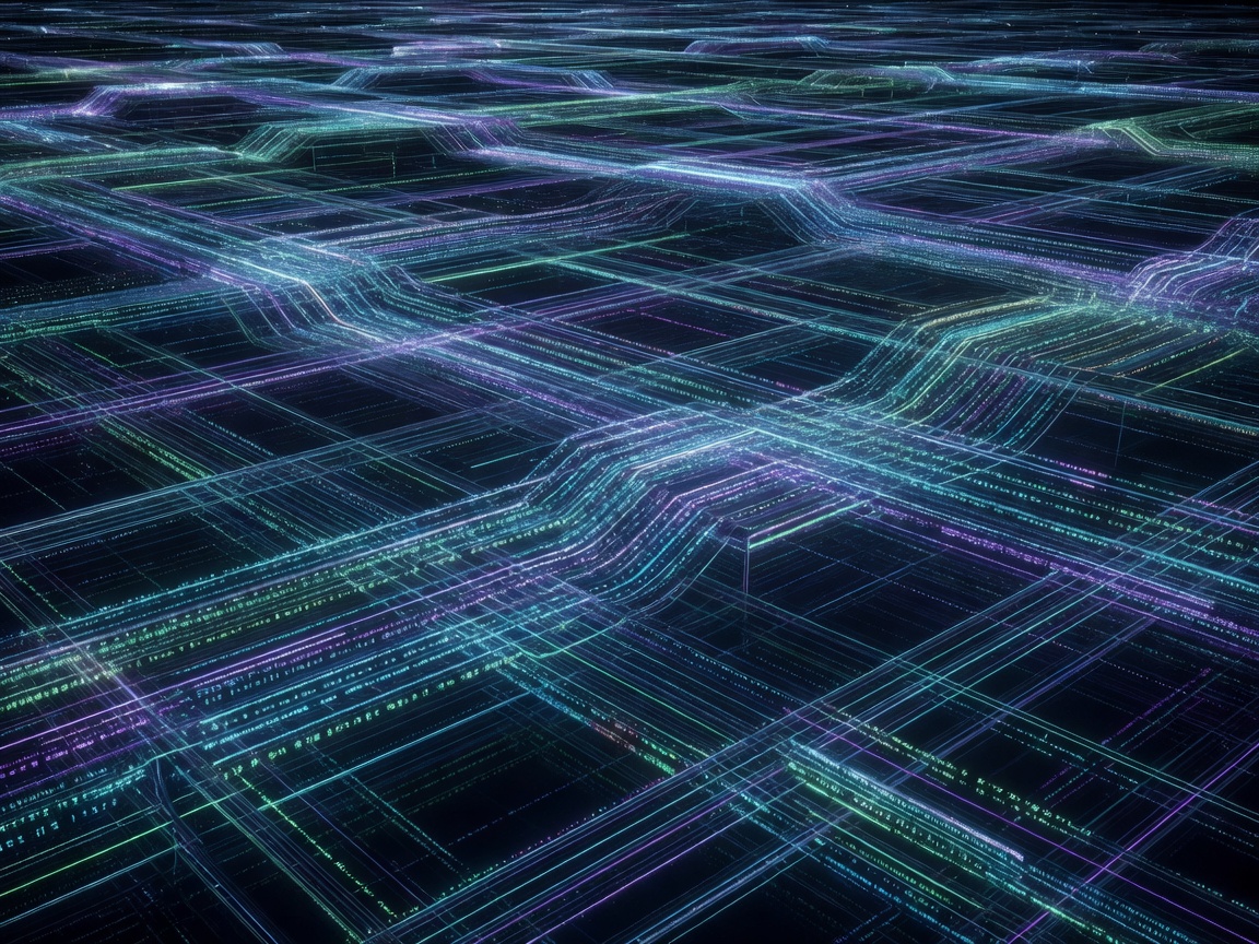 3D abstract render of data grids